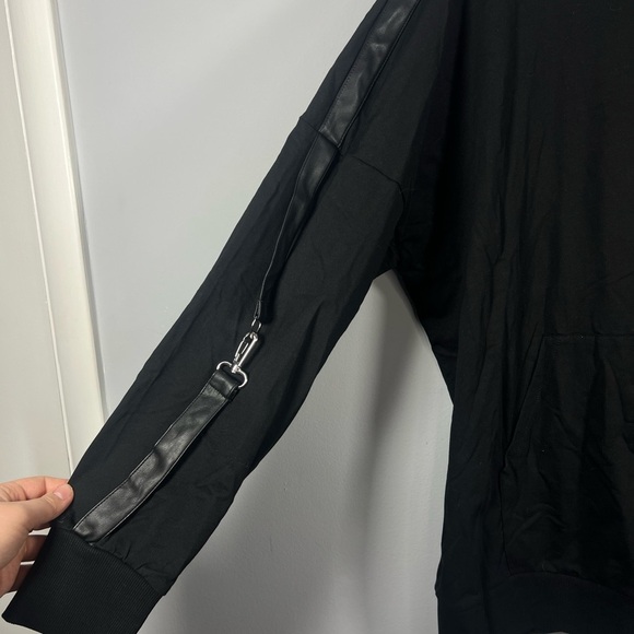 Killstar Orion Masked Strap clasp detail Sleeves emo goth unisex hoodie Large - Picture 6 of 11